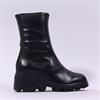 Wonders Toronto Stretch Wedge Boot - Black Leather